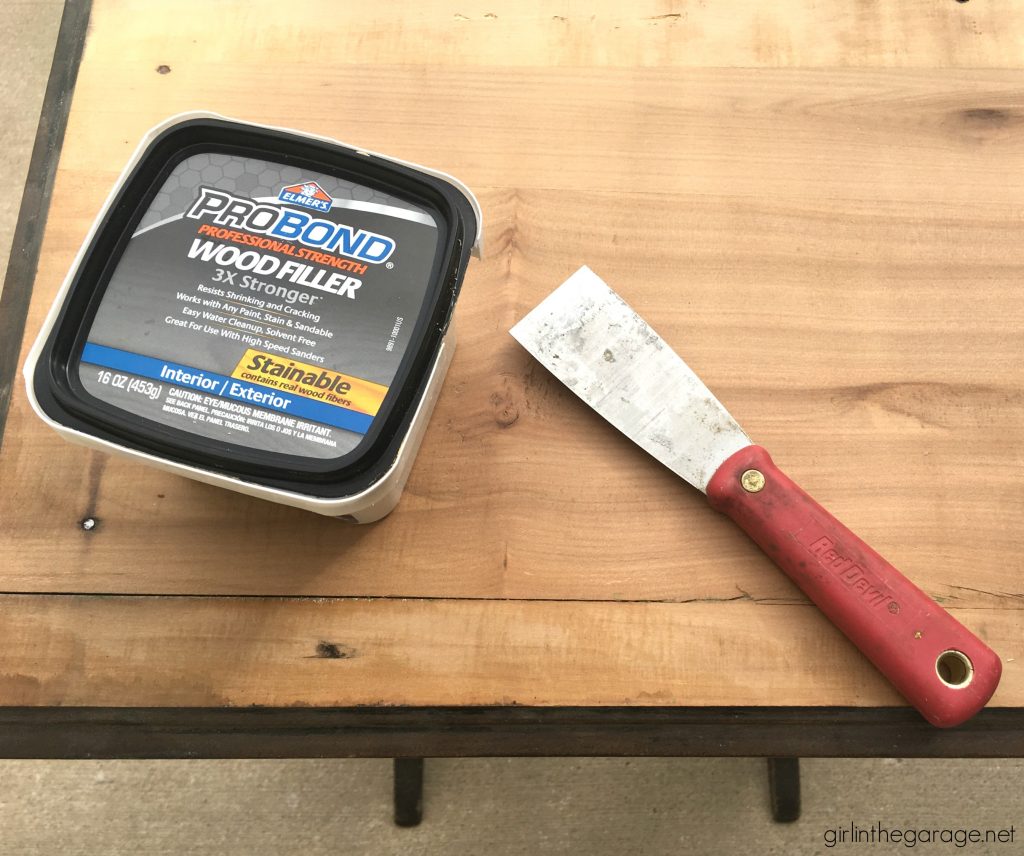 Damaged antique? How to remove and repair cracked veneer on antique table. Plus how to paint and distress (the right way). Tutorial by Girl in the Garage