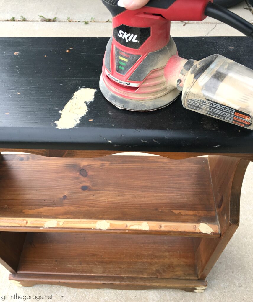 Learn how to easily whitewash wood planks for a gorgeous updated furniture makeover. DIY furniture makeover tutorial by Girl in the Garage.