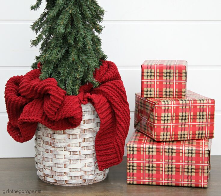 Easy DIY Christmas Tree Basket Stand Girl in the Garage®