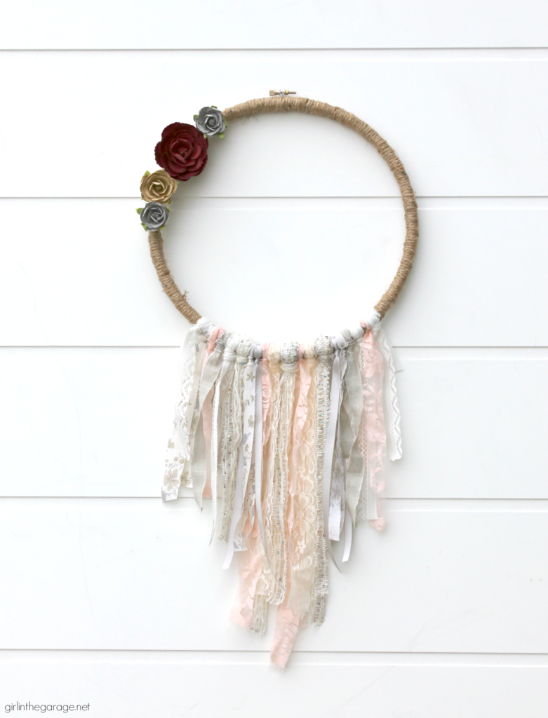 Wall Decor, Boho Ribbon And Lace Hoop Wall Decor Hanging