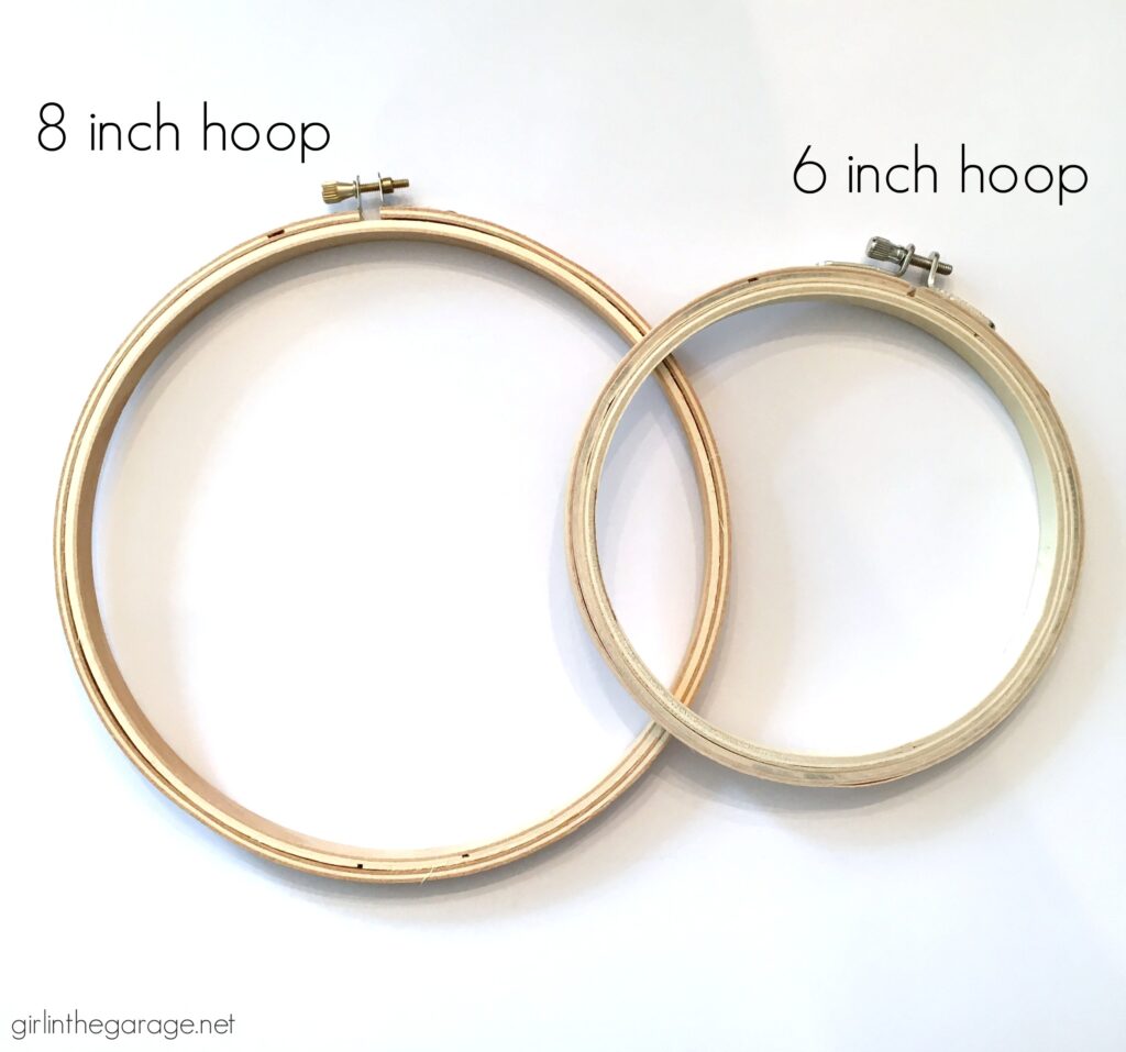 Wood embroidery hoops for felt embroidery wall art - Girl in the Garage