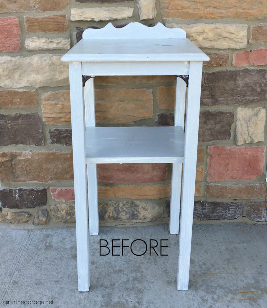 Learn easy steps to whitewash with Chalk Paint in this stunning table makeover tutorial by Girl in the Garage