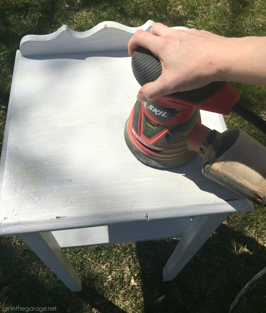 How to remove paint from wood furniture - Tutorial by Girl in the Garage