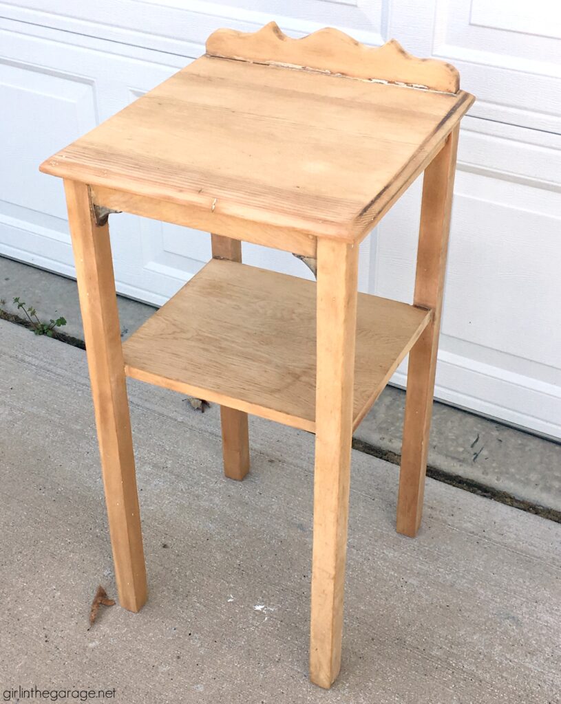 How to remove paint from wood furniture - Tutorial by Girl in the Garage