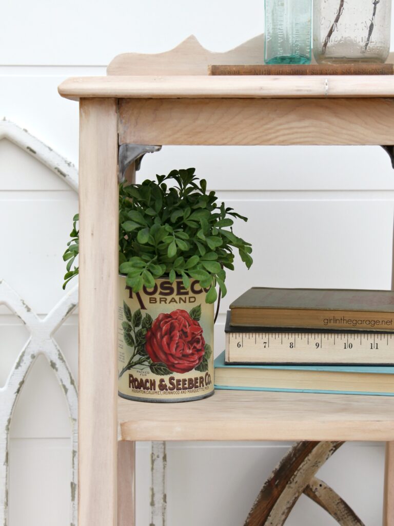 Learn easy steps to whitewash with Chalk Paint and how to remove paint from wood furniture with this stunning table makeover tutorial by Girl in the Garage