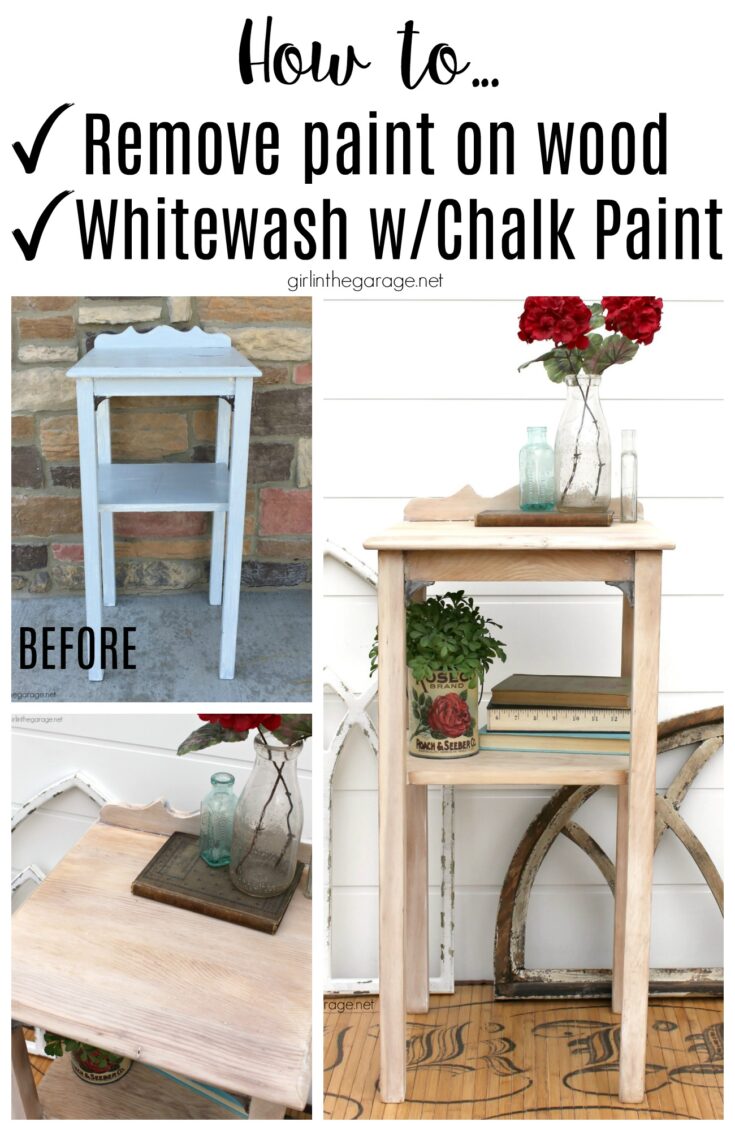 How to Whitewash with Chalk Paint (+Remove Paint from Wood) Girl in