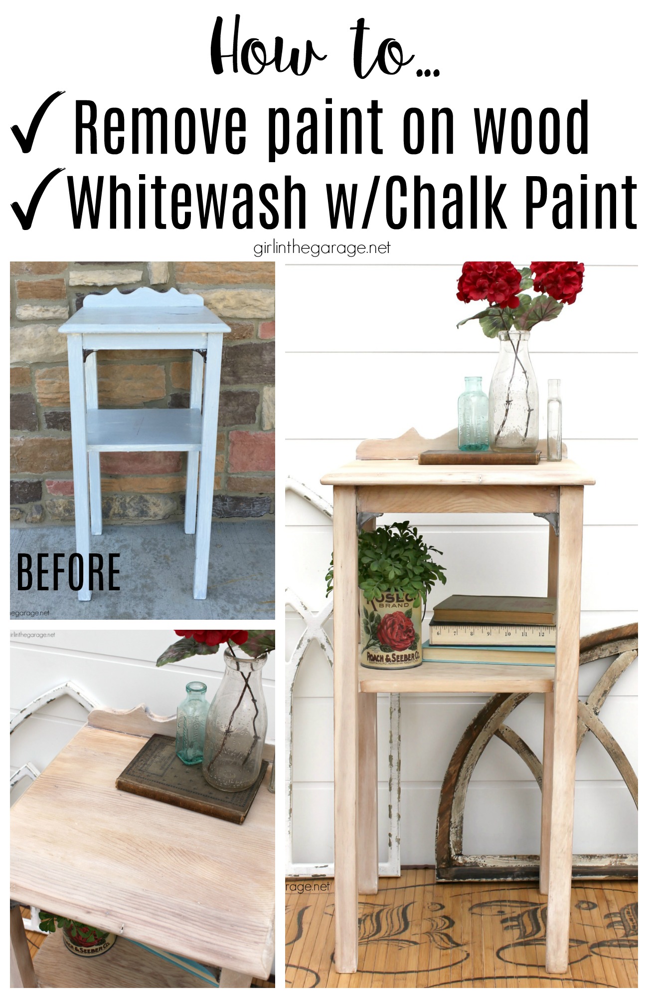 how-remove-paint-wood-whitewash-chalk-paint - Girl in the Garage®