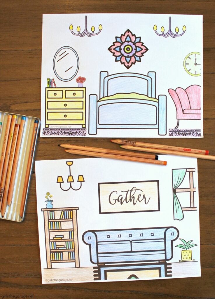 printable house coloring pages girl in the garage