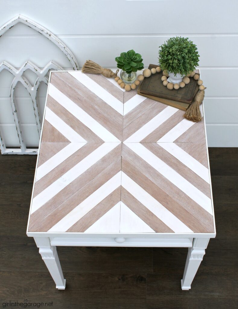 Diy Wood Mosaic Table Top Girl In The Garage