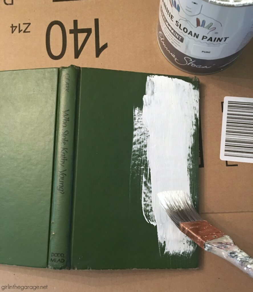 Paint vintage books with Chalk Paint - Repurposed book project ideas by Girl in the Garage