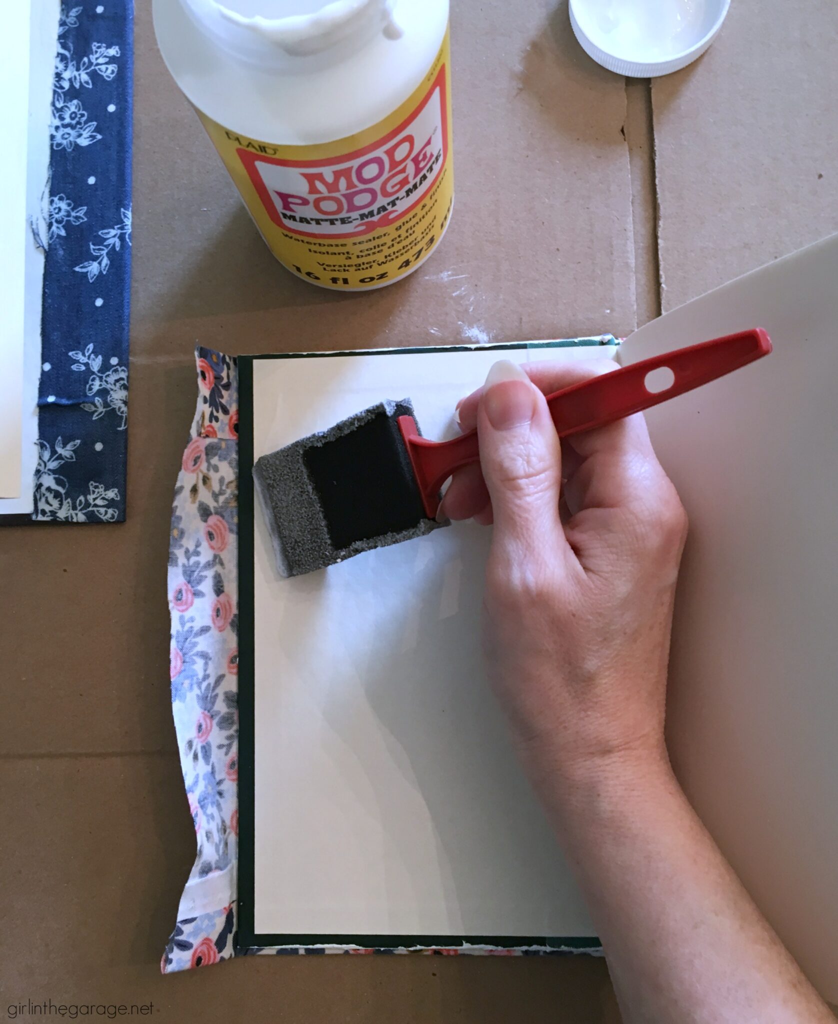 How to Decoupage Fabric onto Books Girl in the Garage®