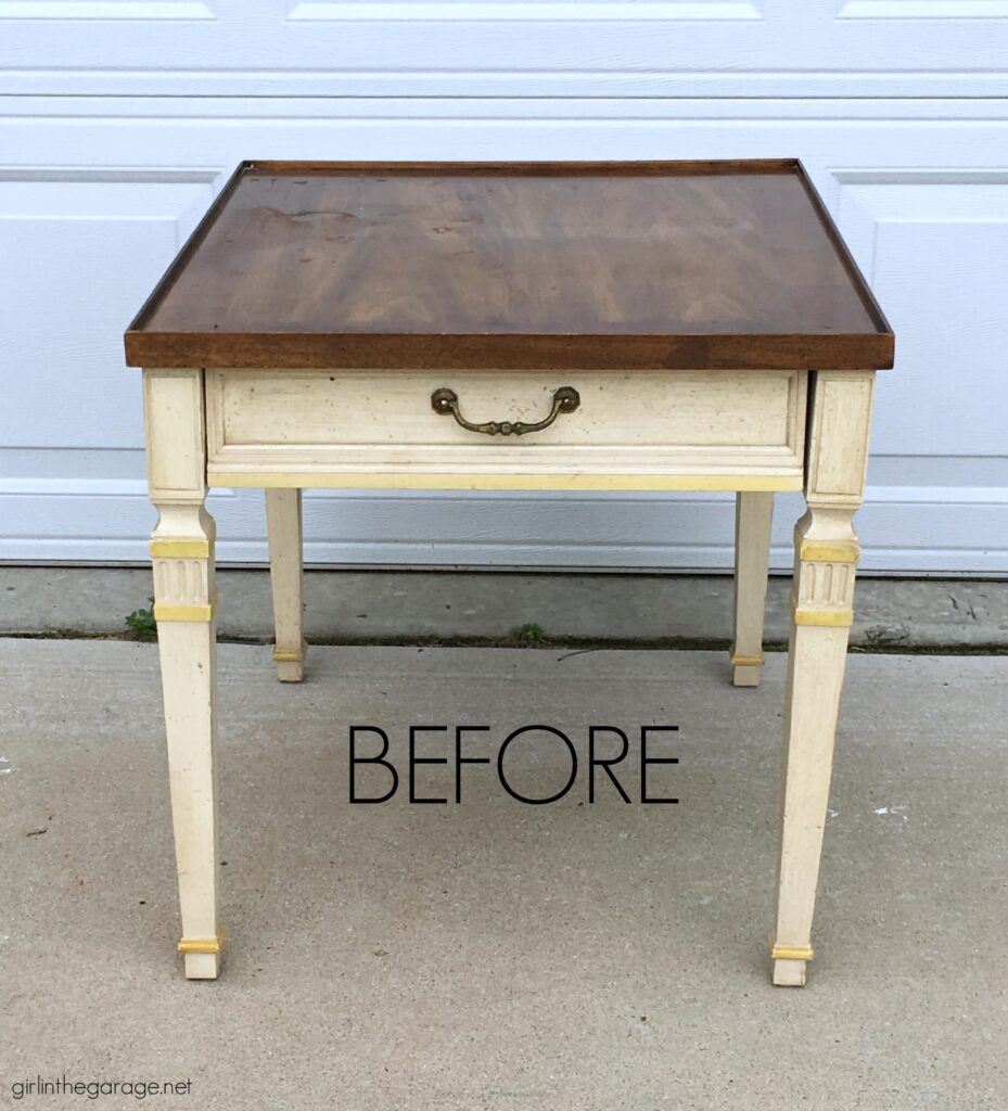 Vintage end table makeover - by Girl in the Garage