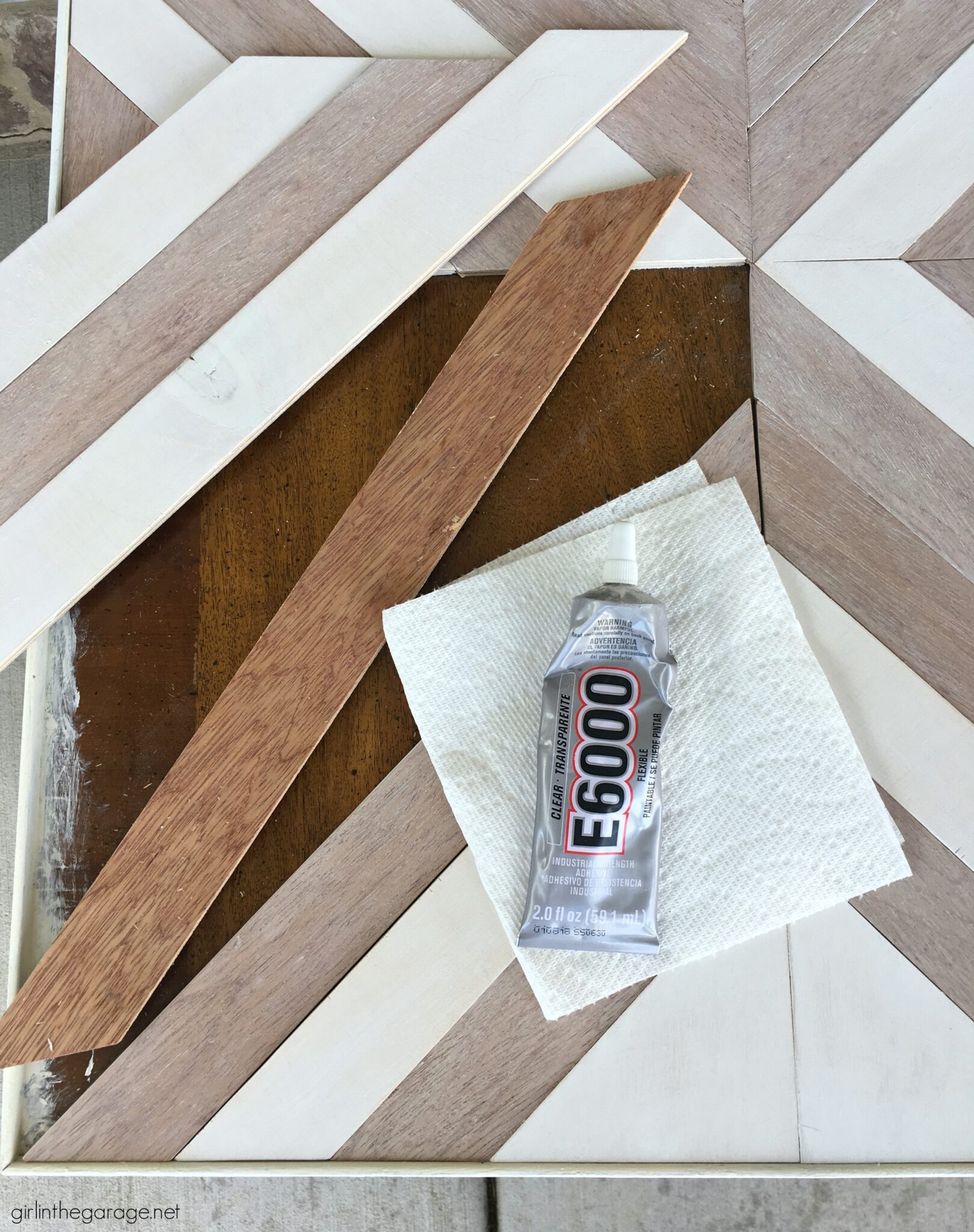 DIY Wood Mosaic Table Top Girl in the Garage®