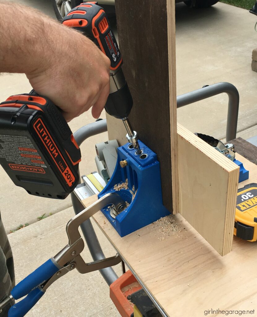 How to rebuild a desk drawer using pocket holes. DIY painted furniture ideas by Girl in the Garage