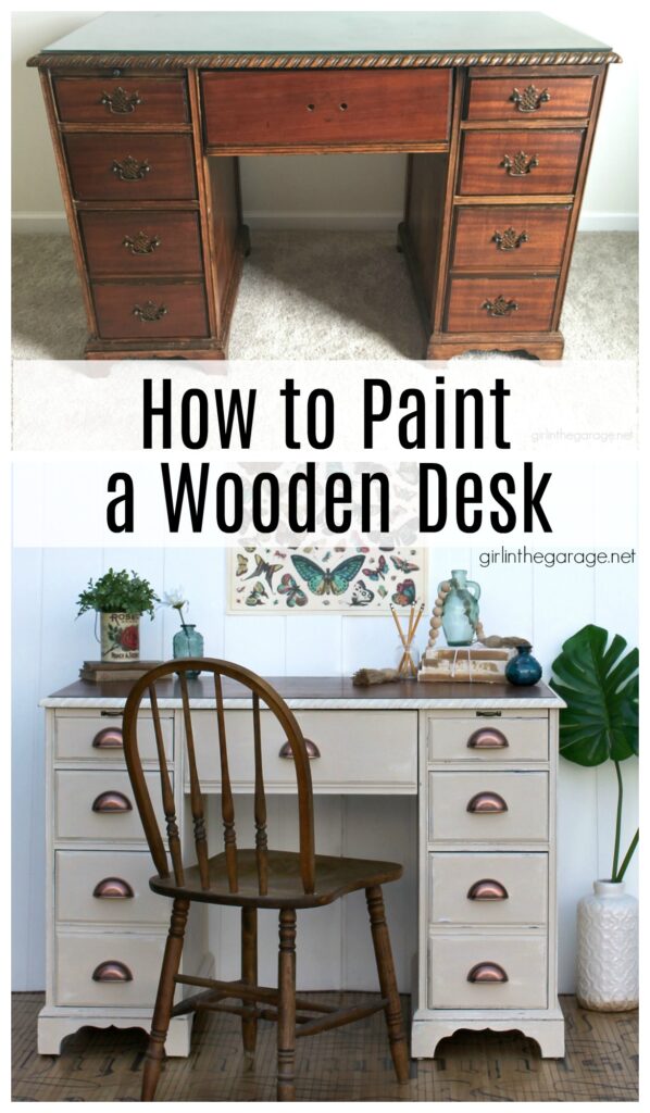 How to Chalk Paint a Desk Girl in the Garage