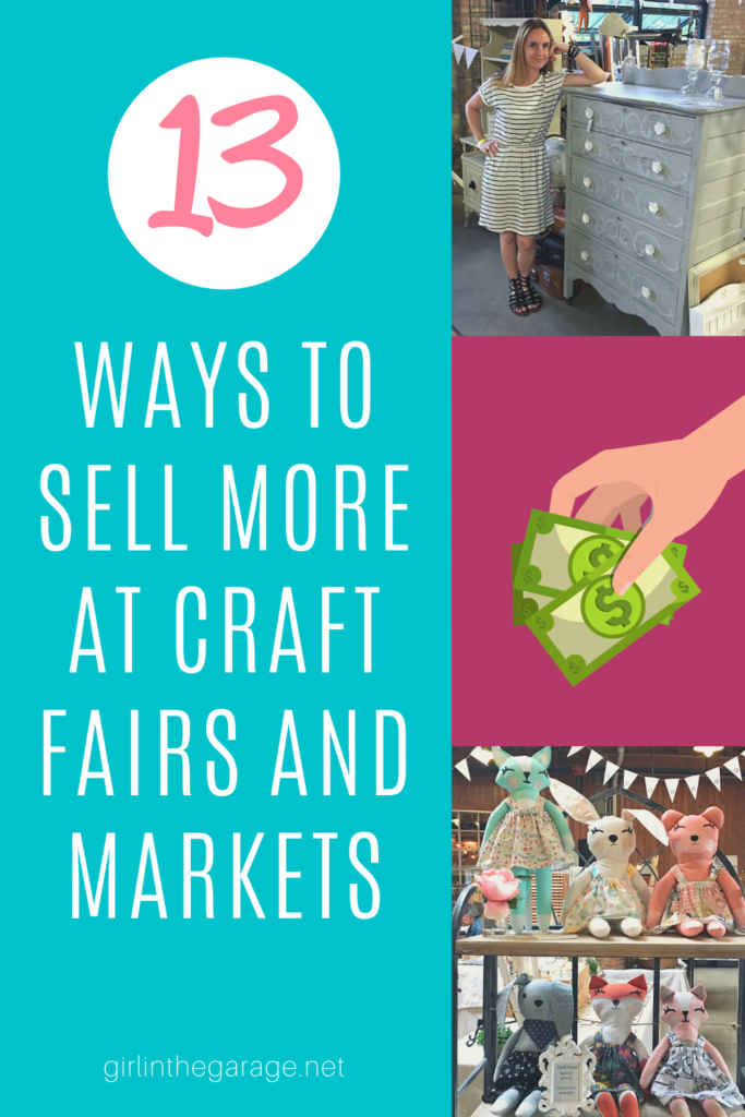 Learn how to sell more products at craft fairs and vintage markets with these tips. Use your creative talents to make extra income doing what you love! By Girl in the Garage