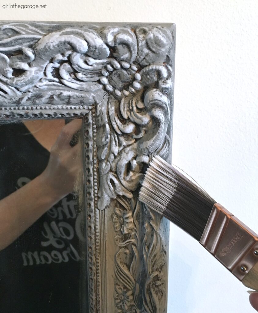 Learn how painting a mirror frame with Chalk Paint can give you a beautiful new look on a budget. See how two vintage mirrors were updated easily! DIY makeover ideas by Girl in the Garage