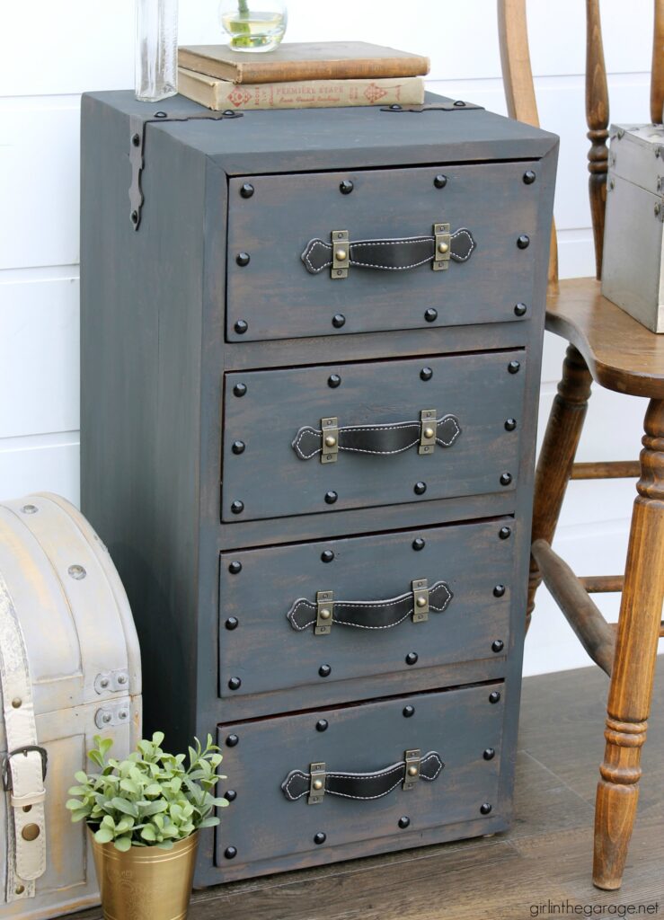 Steamer Trunk Motif Navy Dresser