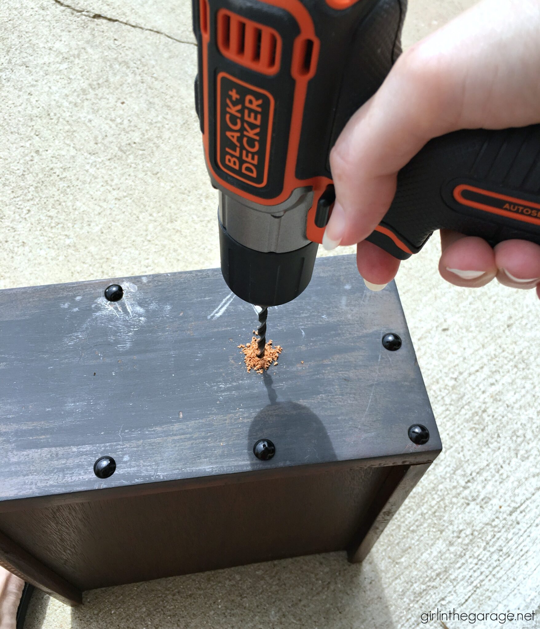 Vintage Trunk Painted Nightstand Girl in the Garage®