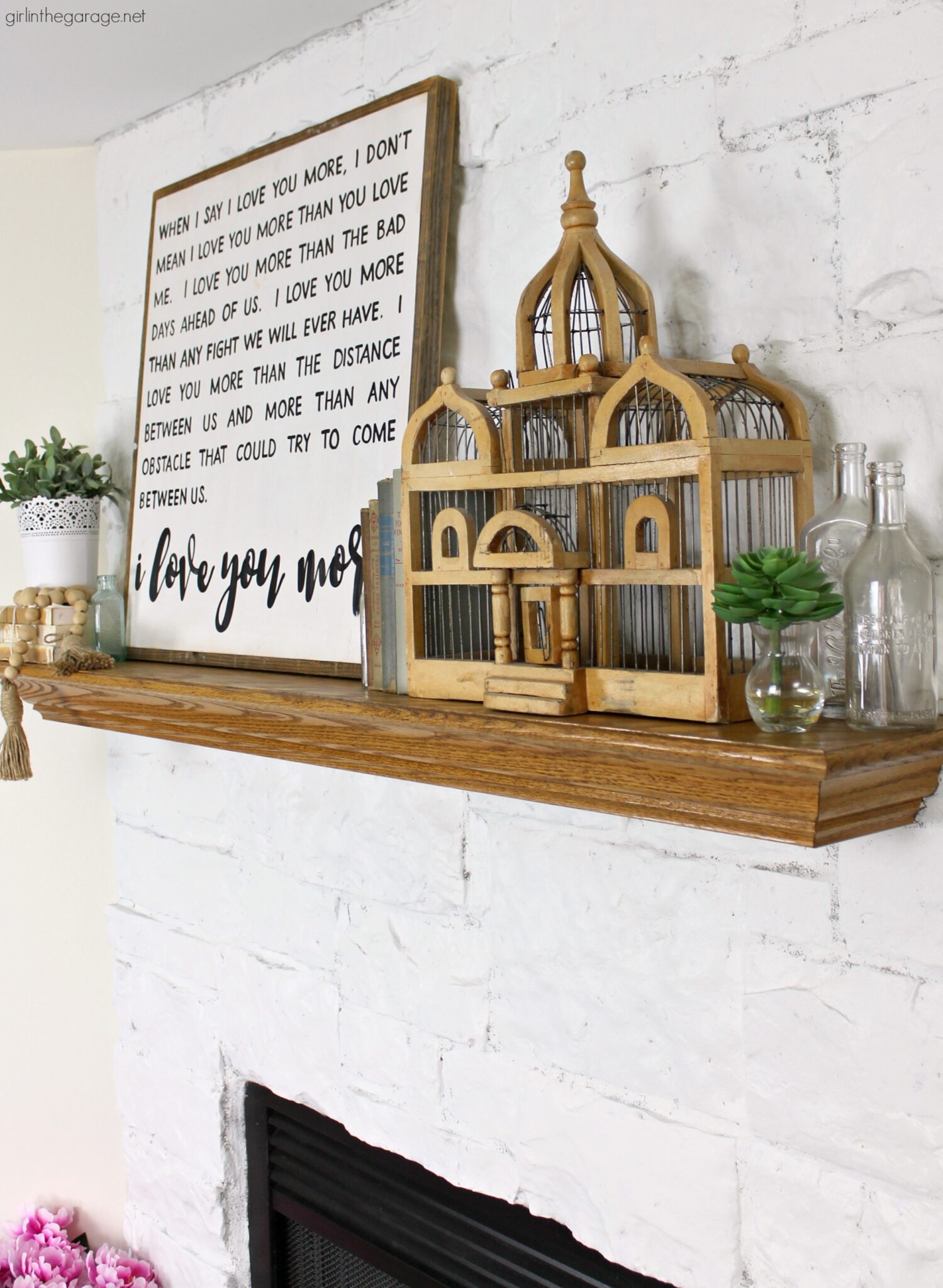 How to Paint a Stone Fireplace White Girl in the Garage®