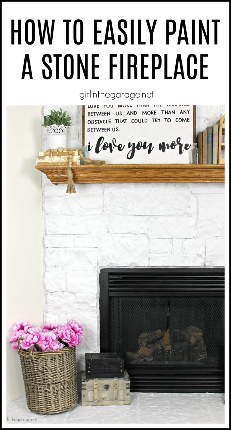 How to Paint a Stone Fireplace White Girl in the Garage®