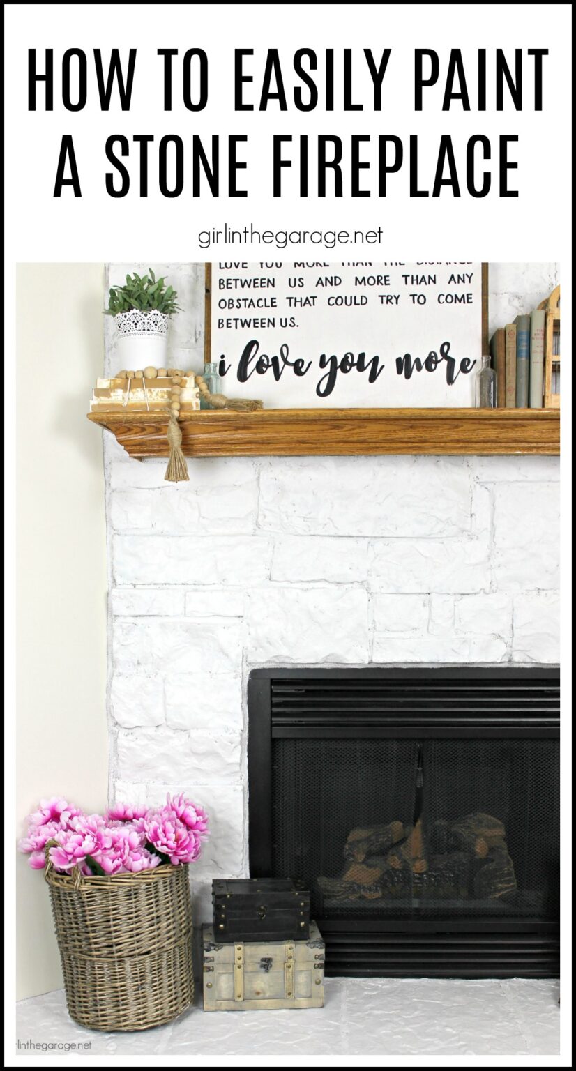 How to Paint a Stone Fireplace White Girl in the Garage®