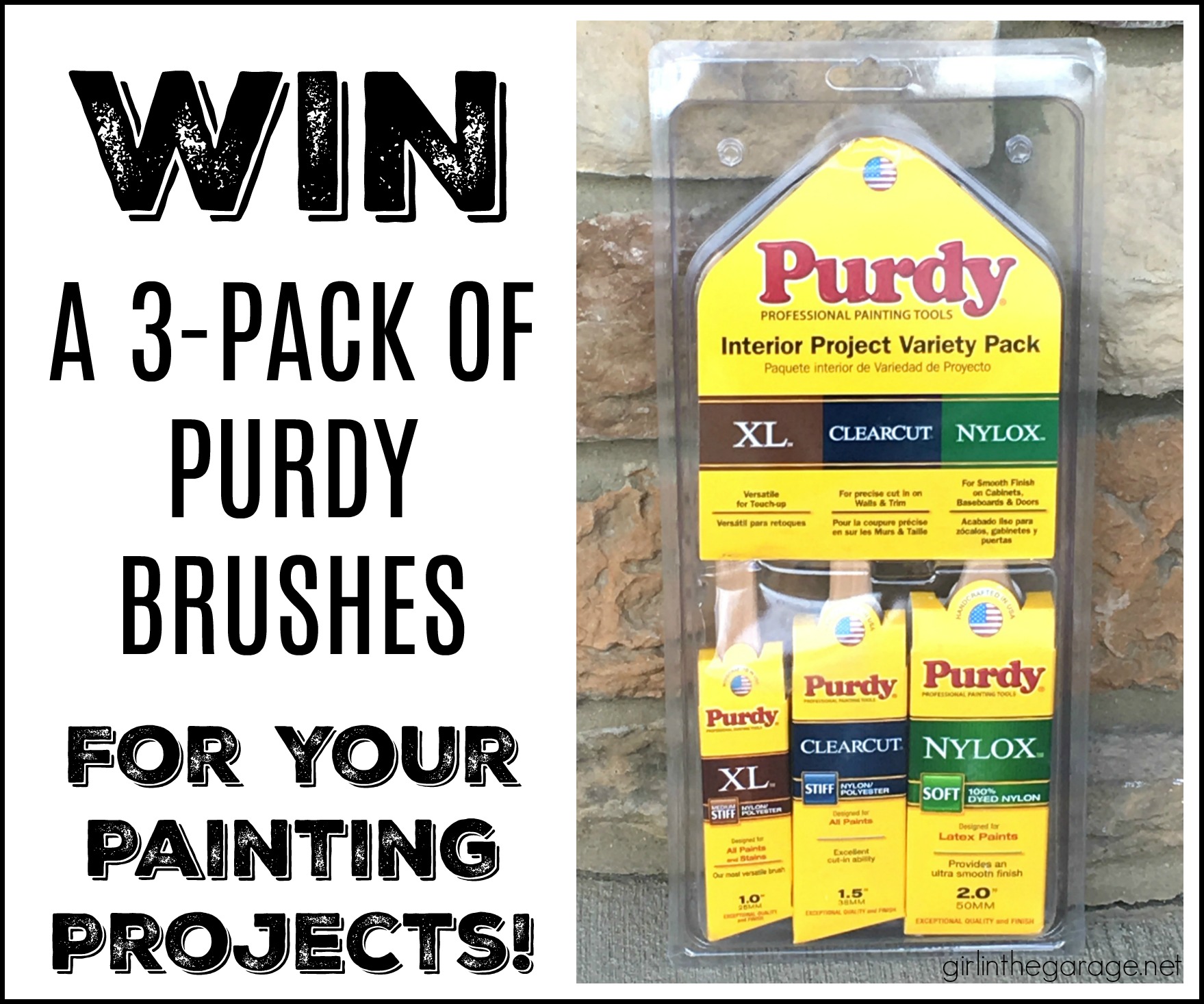 3-pack of Purdy paint brushes