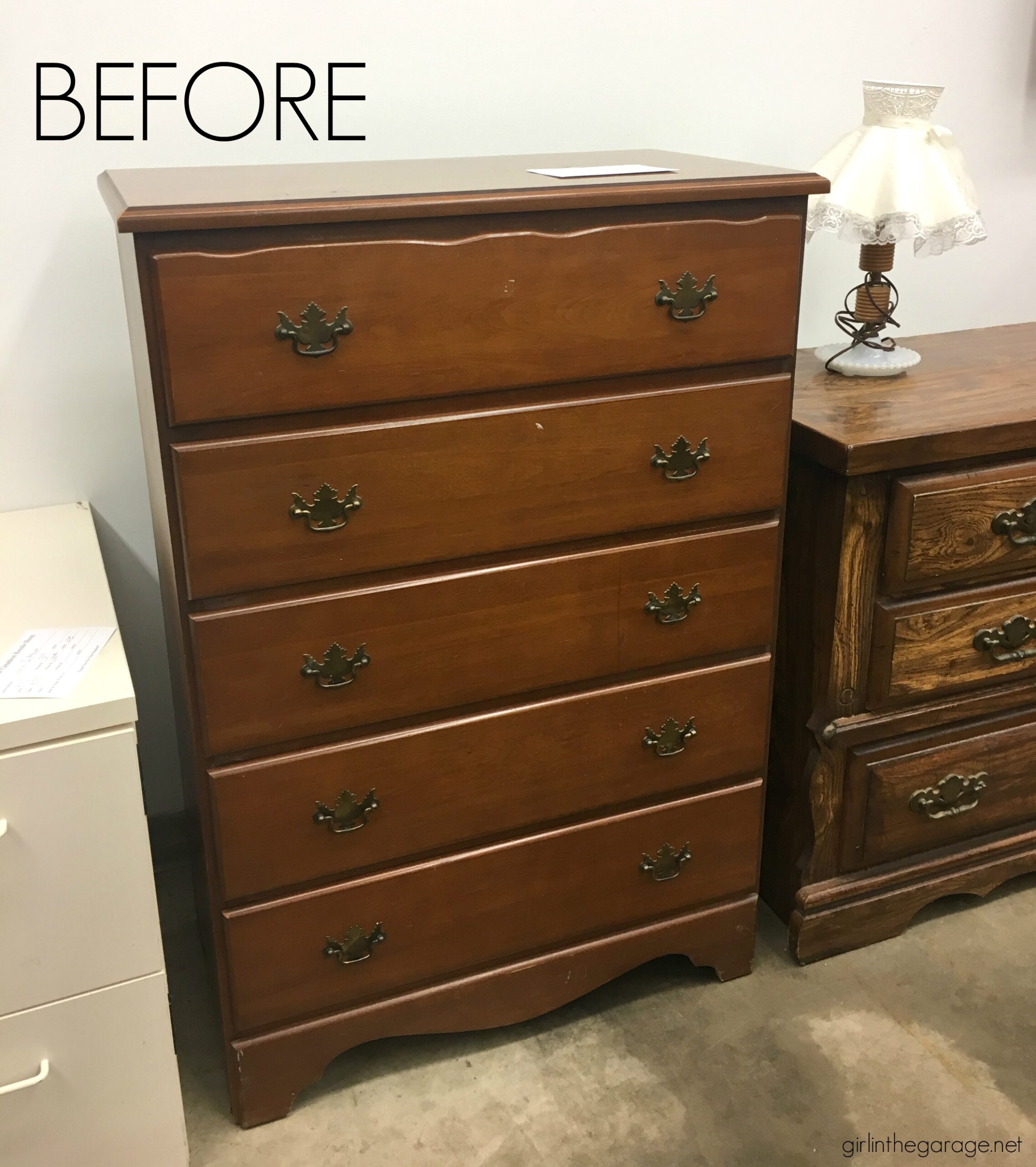 Learn the simple steps for how to repaint a dresser the right way. Complete tutorial by Girl in the Garage.