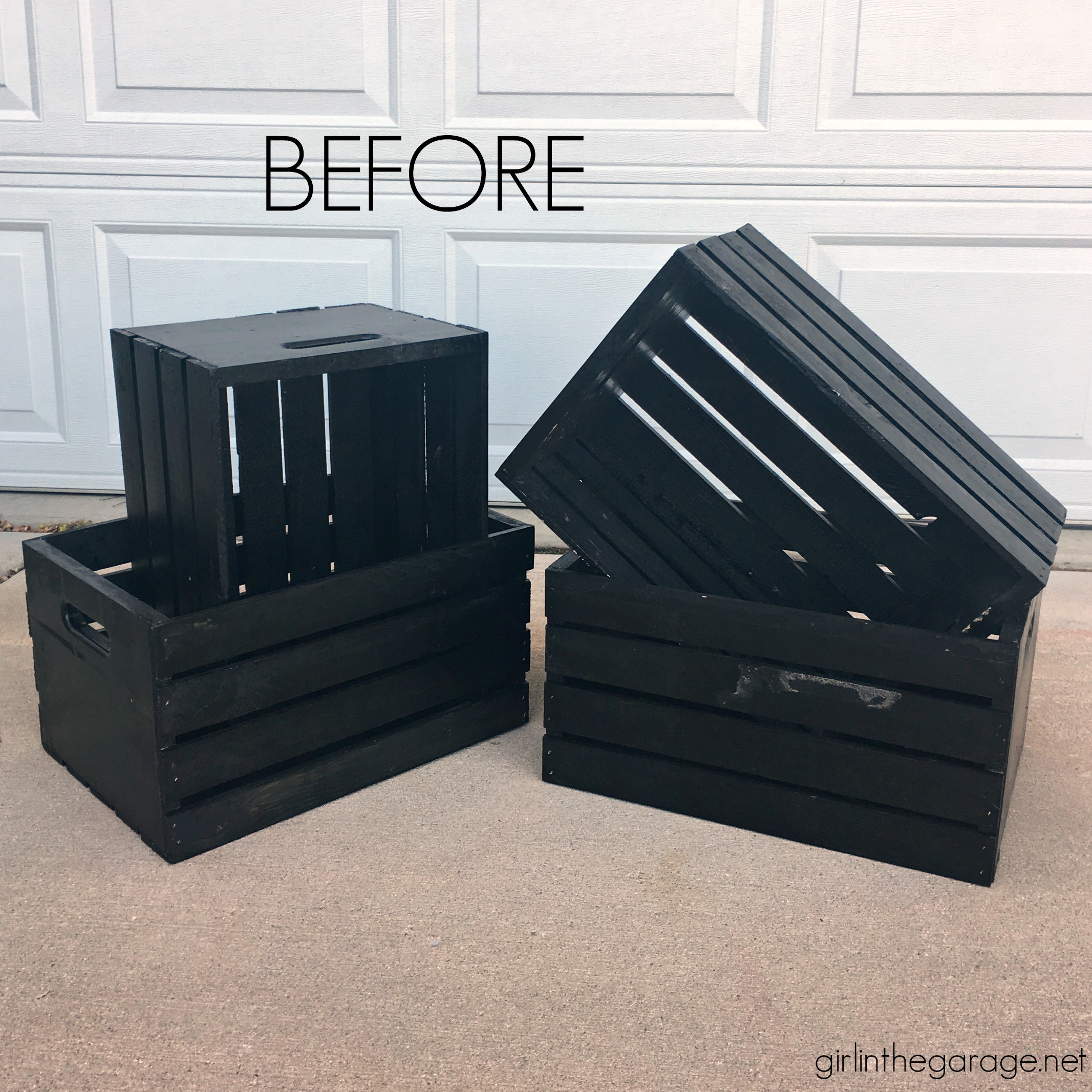 How to paint holiday crates - Learn how to stencil wooden crates for both fall and Christmas decor. Step by step tutorial by Girl in the Garage.