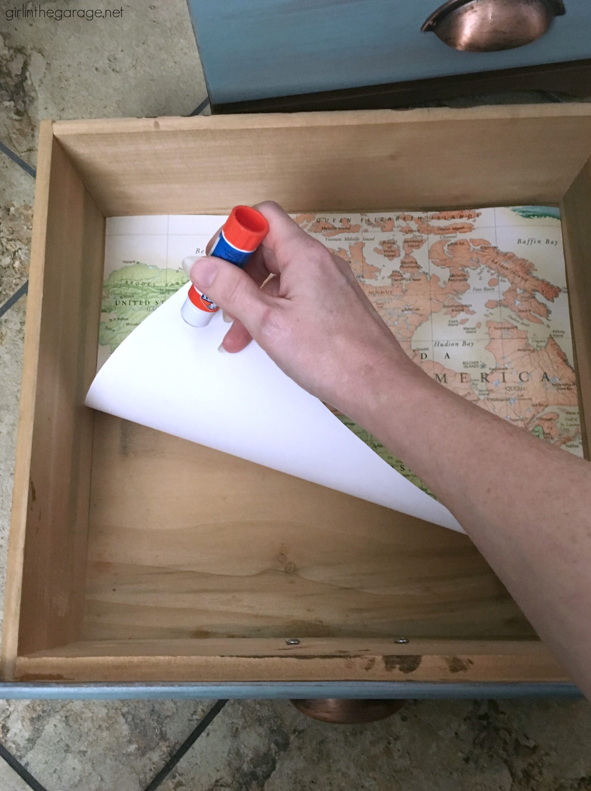 Decoupage dresser drawers - Girl in the Garage