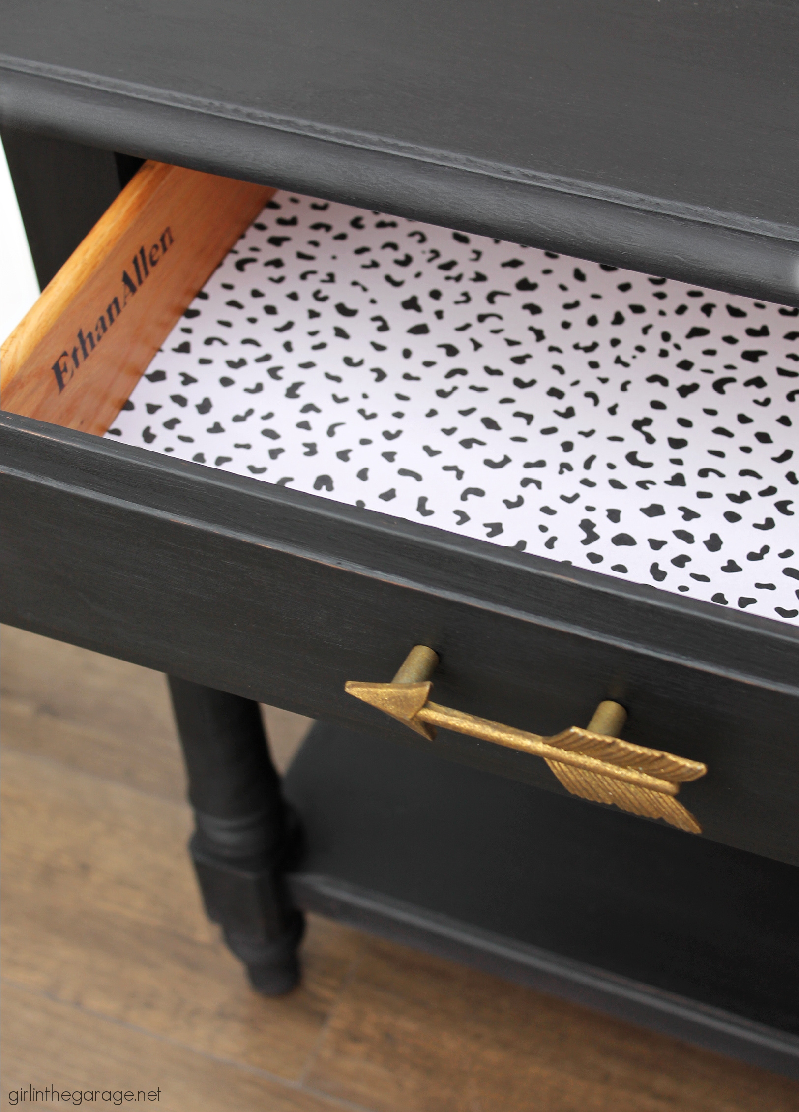 Use black Chalk Paint for stunning painted furniture! Learn how to Chalk Paint furniture with Athenian Black and black wax. Painted furniture ideas by Girl in the Garage