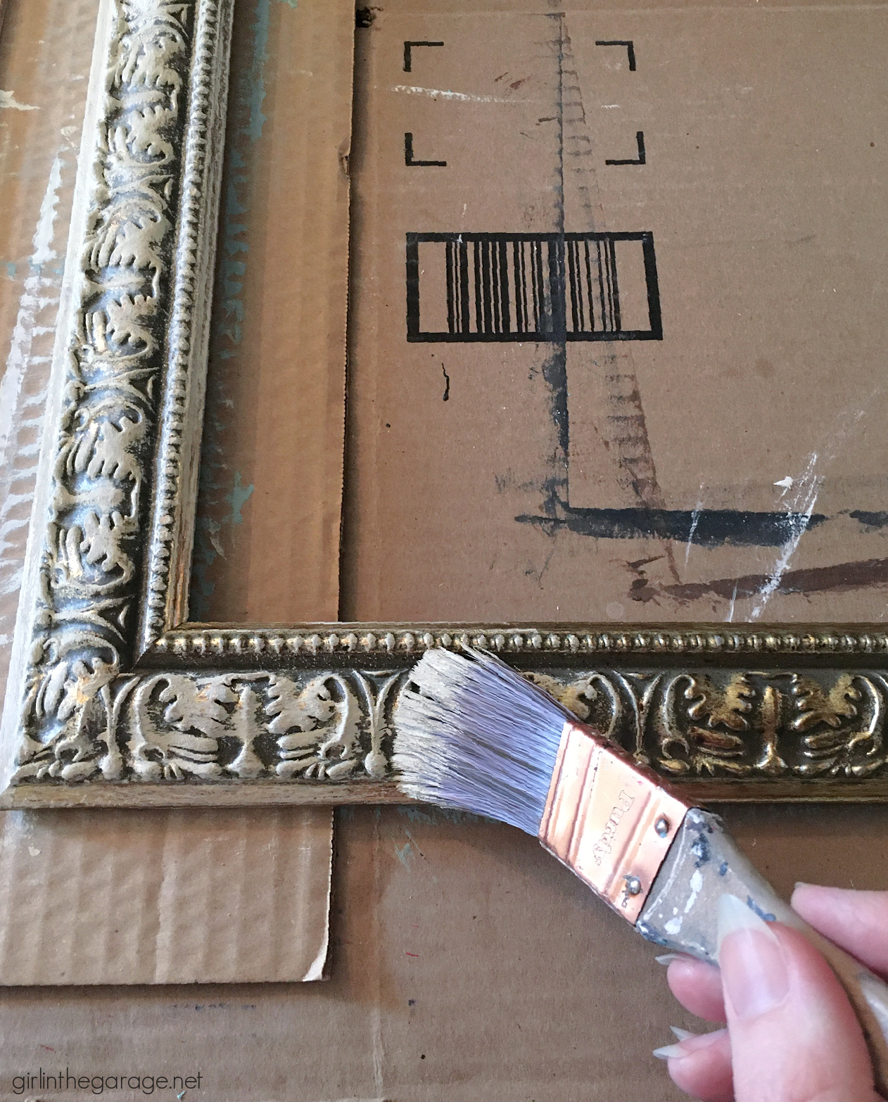 Learn how to make custom 3D chandelier wall art with a raised stencil technique and Chalk Paint. Beautiful French vintage decor by Girl in the Garage