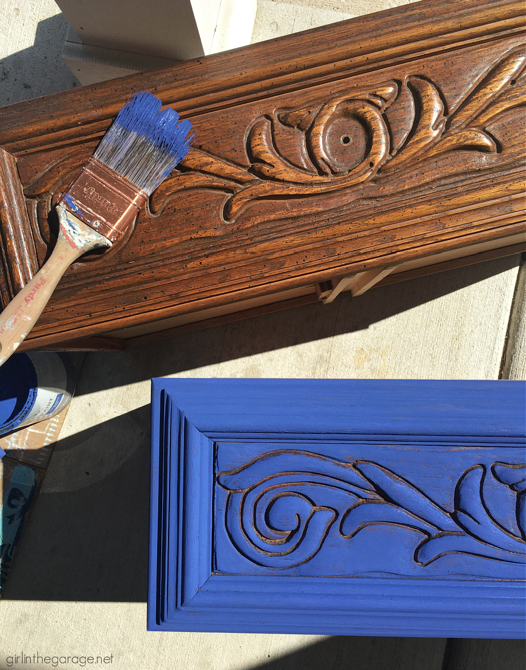 Bold Blue Chalk Painted Nightstand - Girl in the Garage®