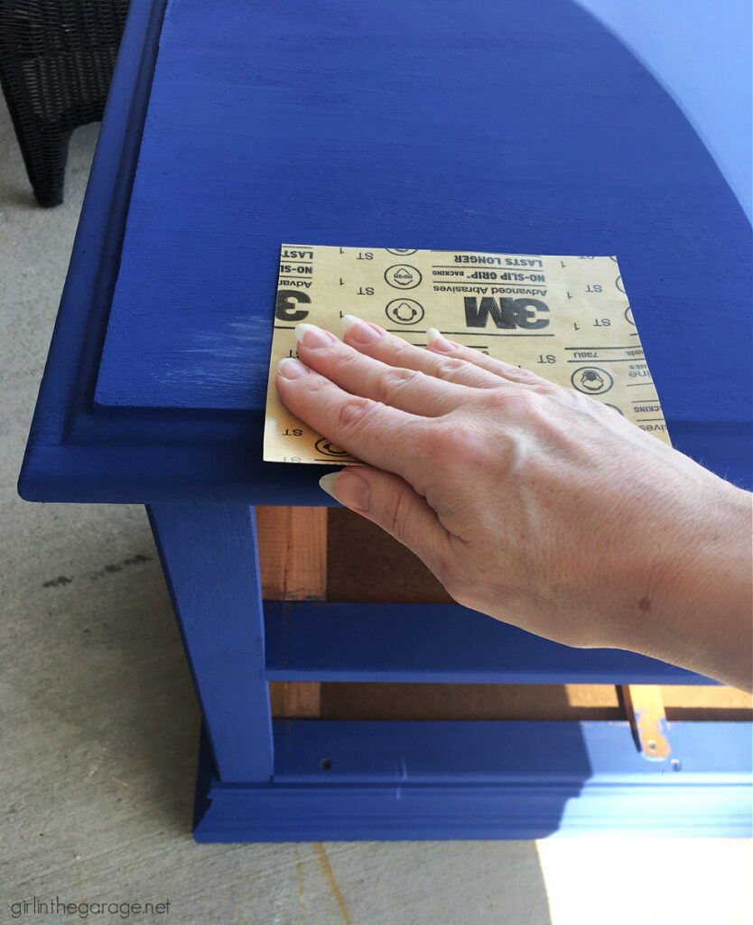 Bold Blue Chalk Painted Nightstand - Girl in the Garage®