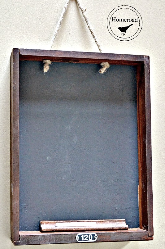 Old drawer repurposed to chalkboard by Homeroad