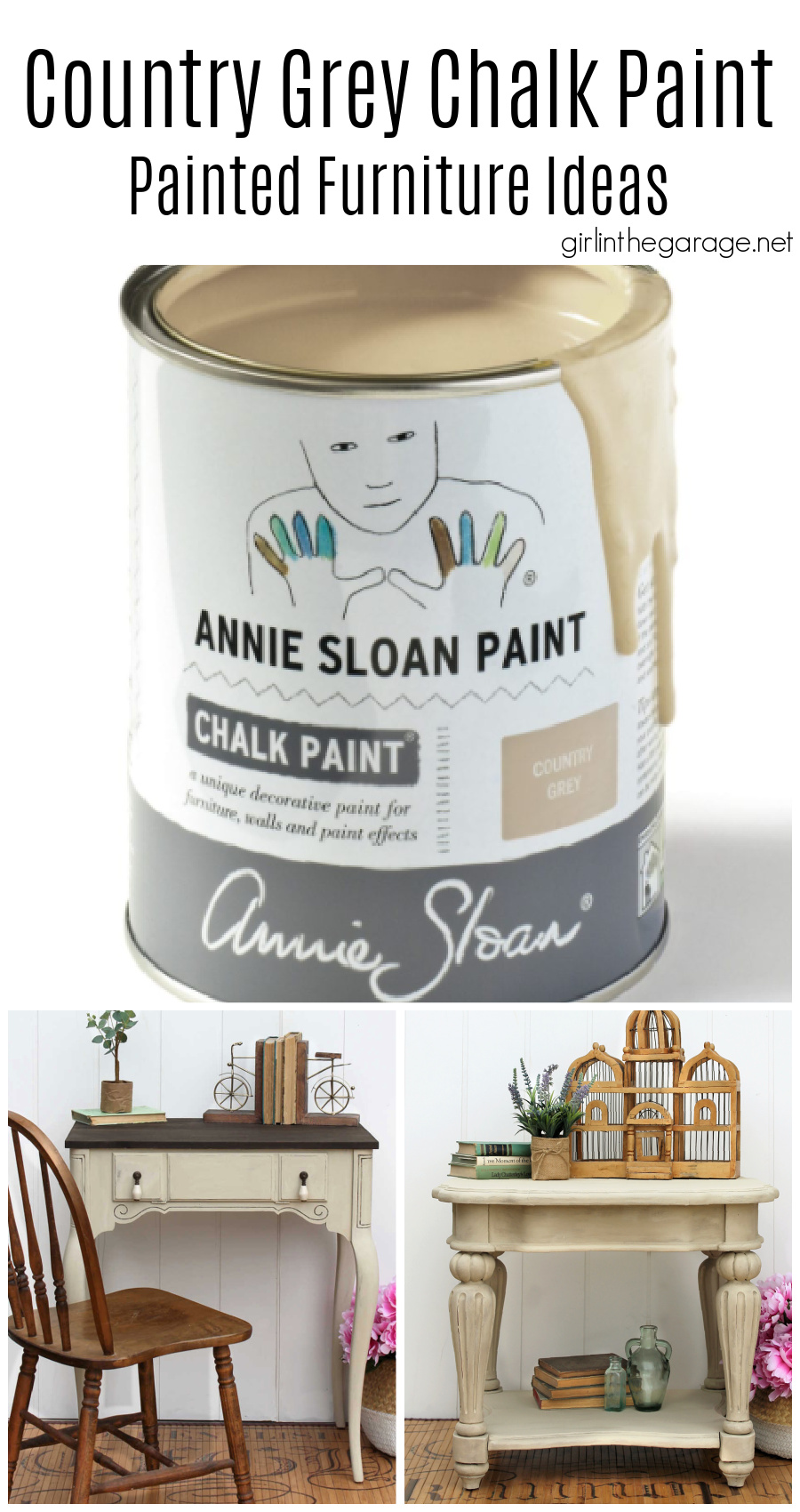 Country Grey Chalk Paint - Painted Furniture Ideas by Girl in the Garage