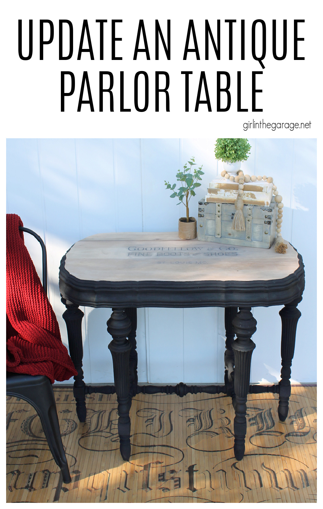 Learn how to refinish an antique parlor table and learn from my past mistakes from when I first painted this table years ago. By Girl in the Garage