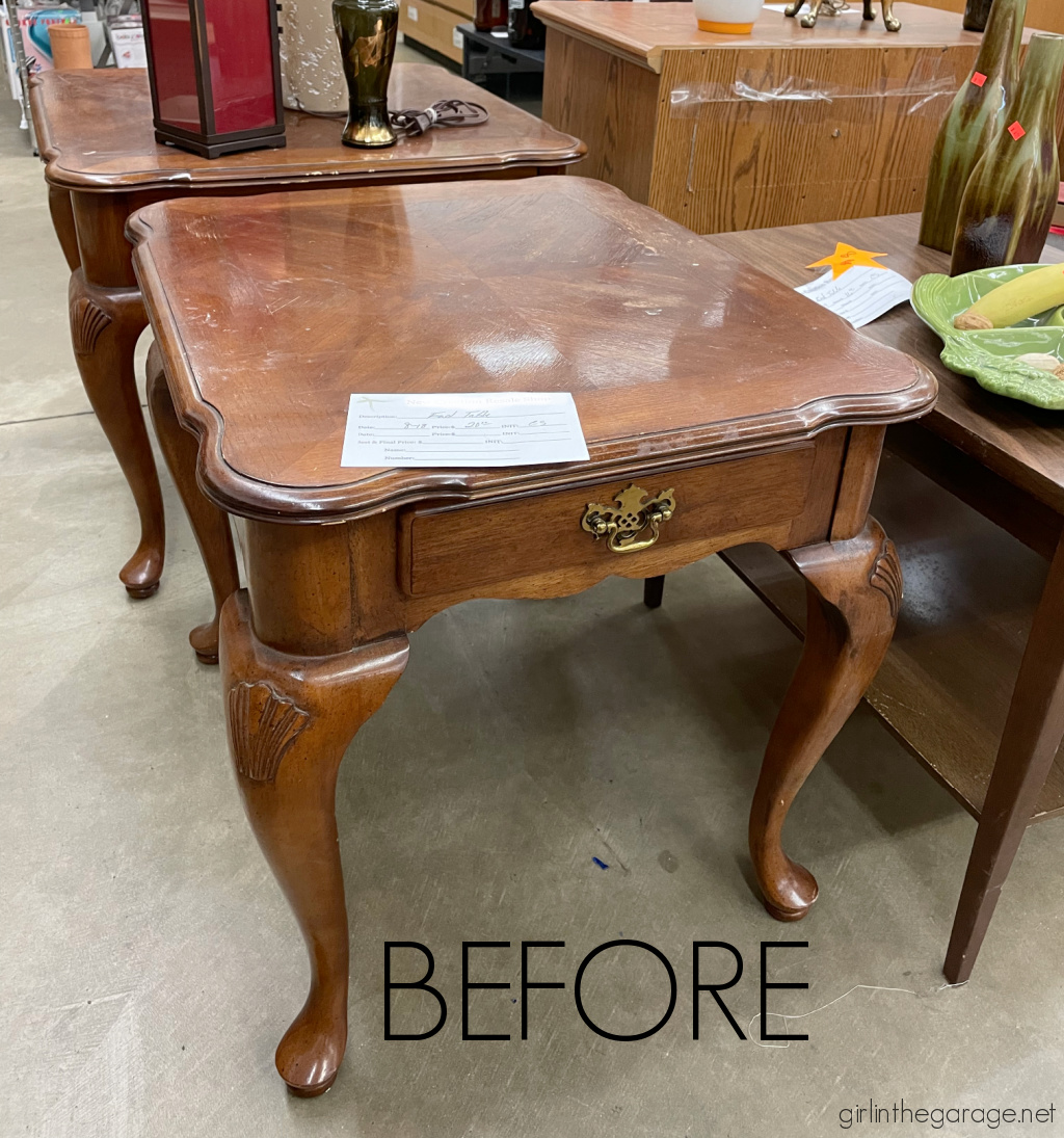 Bold red painted table with Chalk Paint and clear and black wax for drama. DIY tutorial by Girl in the Garage