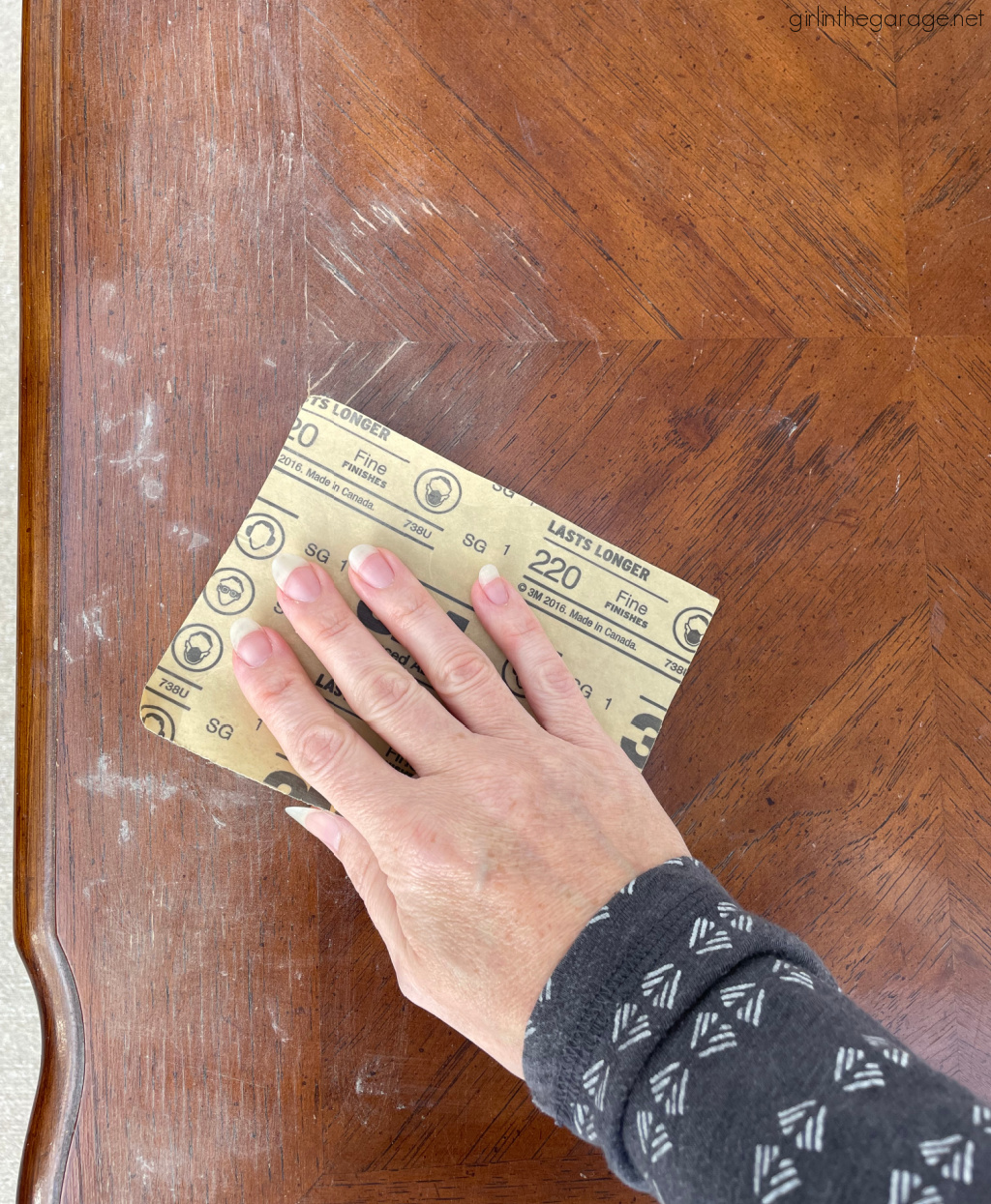 Bold red painted table with Chalk Paint and clear and black wax for drama. DIY tutorial by Girl in the Garage