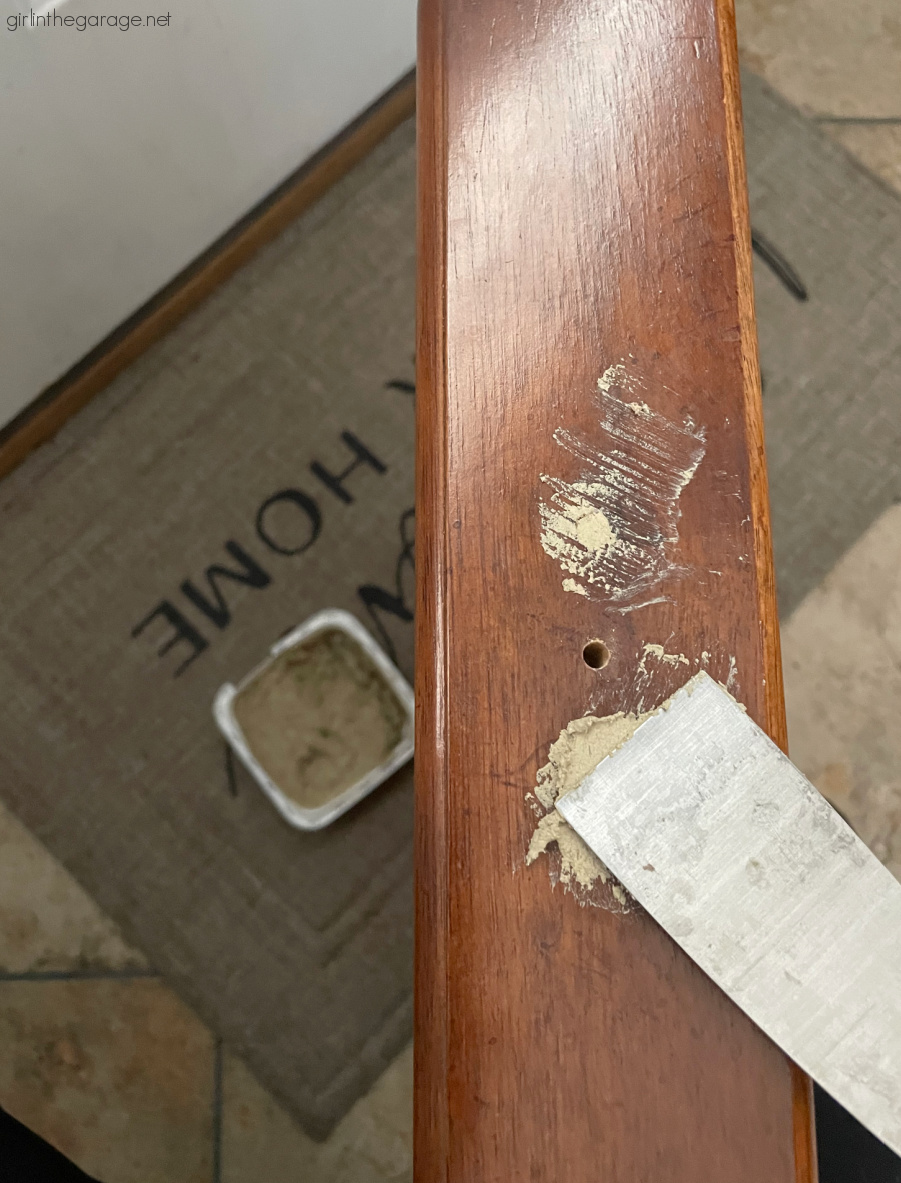 Bold red painted table with Chalk Paint and clear and black wax for drama. DIY tutorial by Girl in the Garage