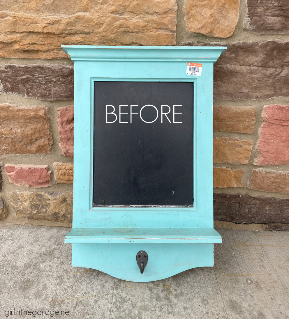 How to paint a chalkboard for a thrifty decor update! Budget friendly Trash to Treasure project ideas by Girl in the Garage.