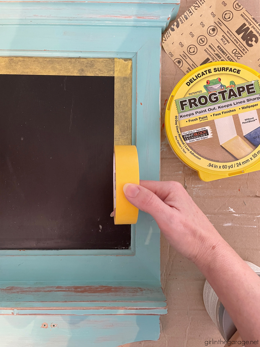 How to paint a chalkboard for a thrifty decor update! Budget friendly Trash to Treasure project ideas by Girl in the Garage.