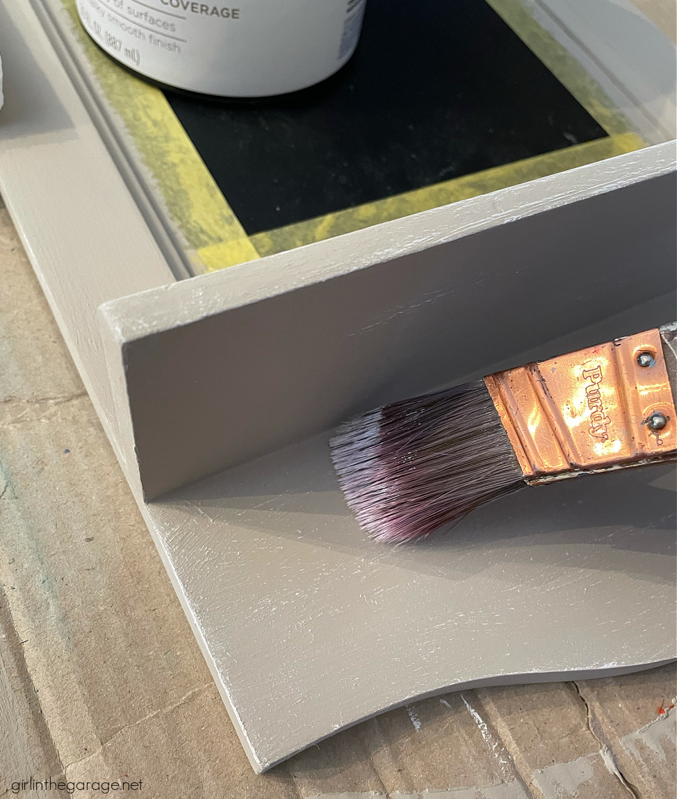 How to paint a chalkboard for a thrifty decor update! Budget friendly Trash to Treasure project ideas by Girl in the Garage.