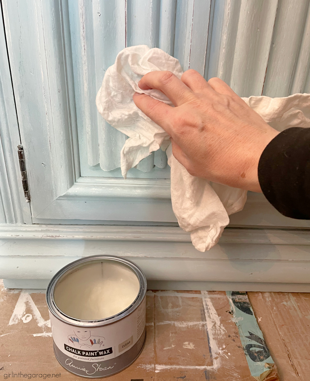 Charming Vintage Cabinet in Rustoleum Chalked Paint Soothing Blue - Girl in  the Garage®