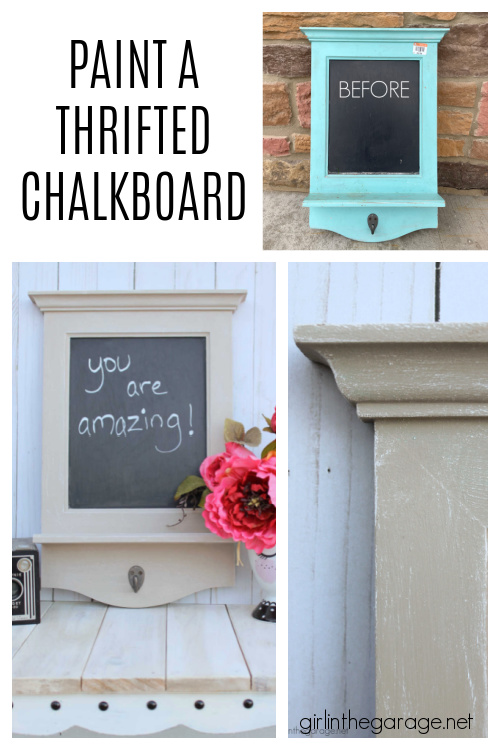 How to paint a chalkboard for a thrifty decor update! Budget friendly Trash to Treasure project ideas by Girl in the Garage.