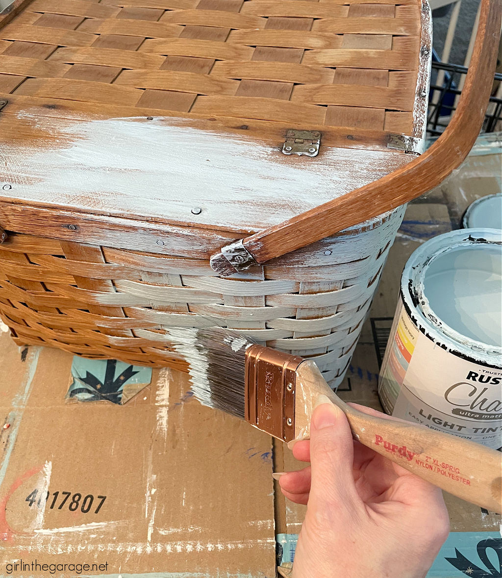 Learn helpful tips for painting a basket and adding a stencil. Turn trash into treasure with this easy but dramatic decor makeover by Girl in the Garage.