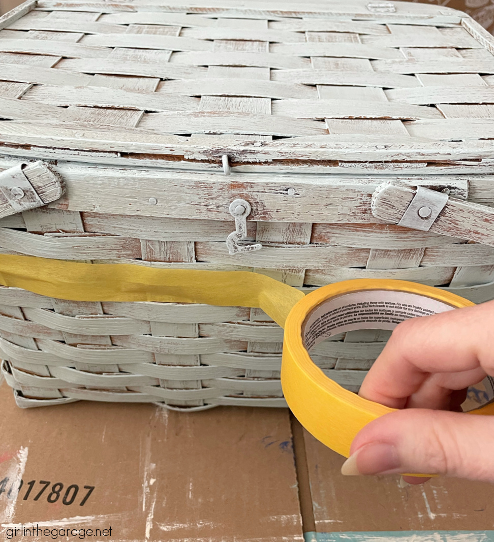 Learn helpful tips for painting a basket and adding a stencil. Turn trash into treasure with this easy but dramatic decor makeover by Girl in the Garage.