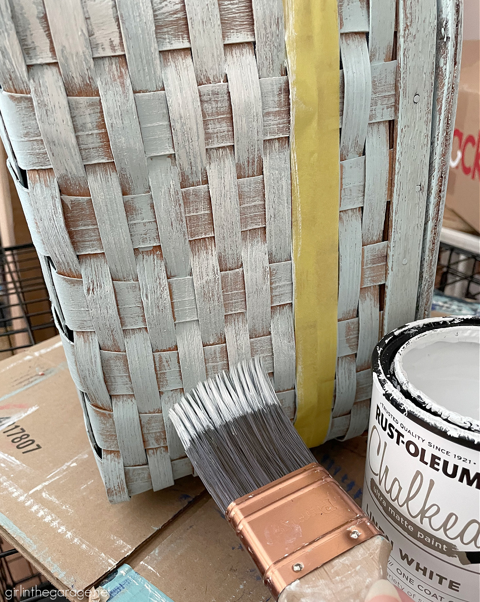 Learn helpful tips for painting a basket and adding a stencil. Turn trash into treasure with this easy but dramatic decor makeover by Girl in the Garage.