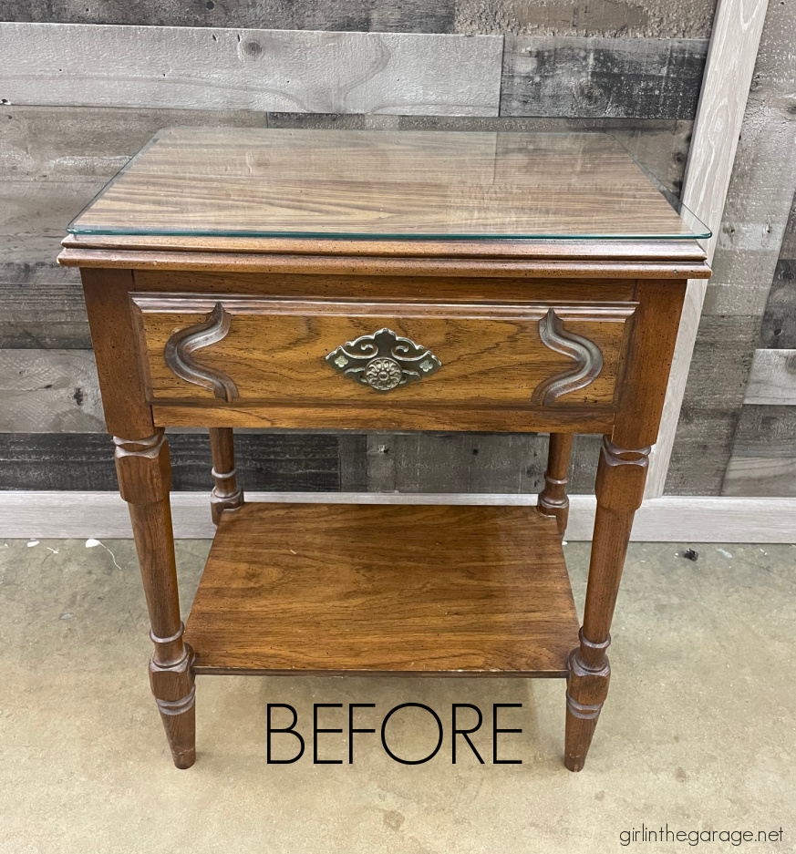 A colorful end table makeover with gel stain and glaze - Green WIth Decor