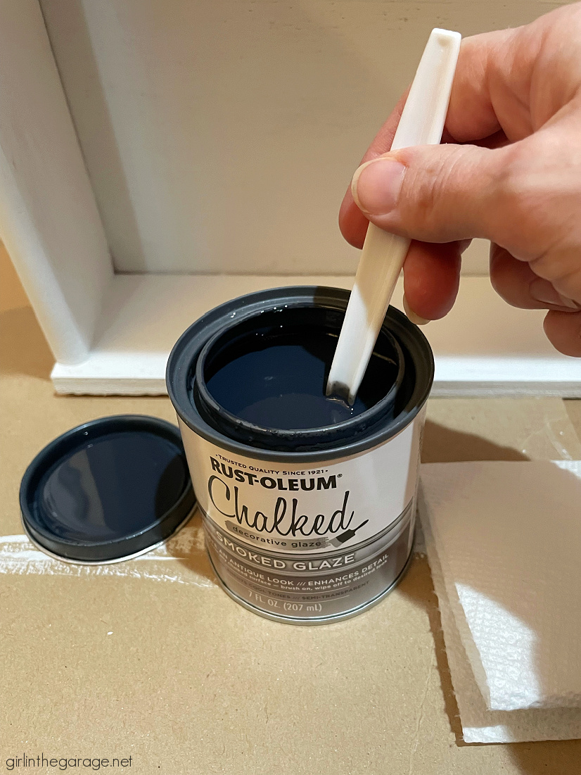 Glazing Furniture: Learn helpful tips for how to paint and glaze furniture with Rustoleum Chalked Decorative Glaze. By Girl in the Garage